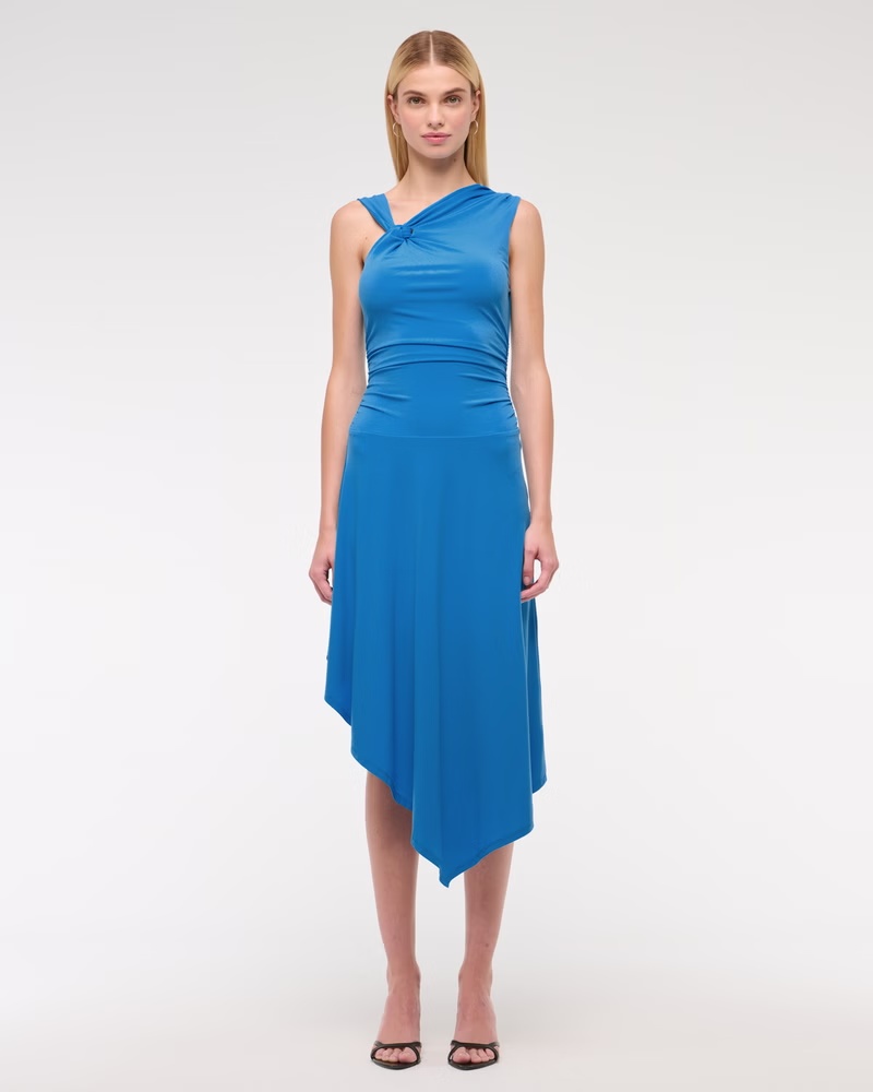 Asymmetrical Knit Midi Dress Abercrombie & Fitch — free download