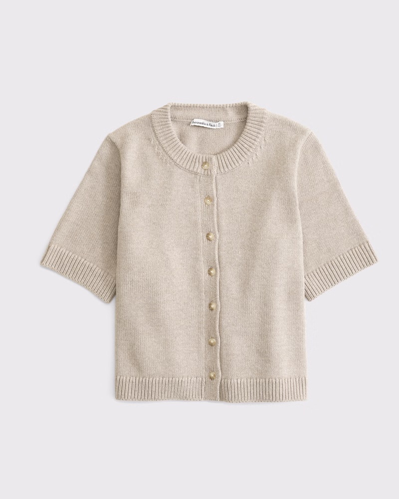 Short-Sleeve Crew Cardigan 1 Short-Sleeve Crew Cardigan