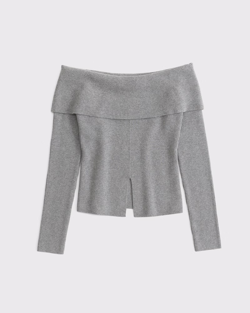 Ribbed Off-The-Shoulder Cutaway Sweater 50 Ribbed Off-The-Shoulder Cutaway Sweater