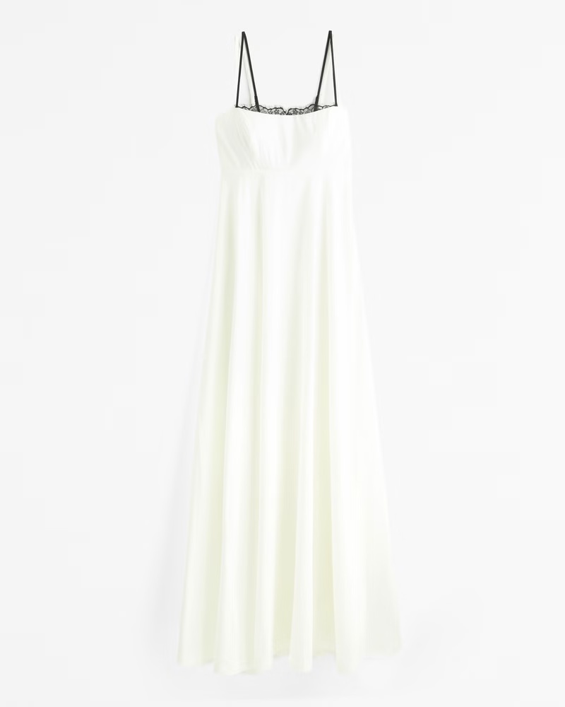 Lace-Trim Taffeta Maxi Dress 1 Lace-Trim Taffeta Maxi Dress